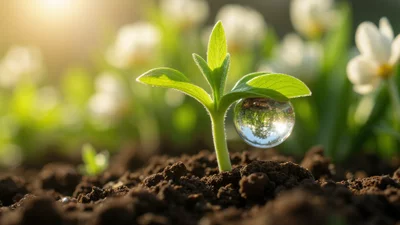 春分时节象征生命力的嫩芽微距摄影