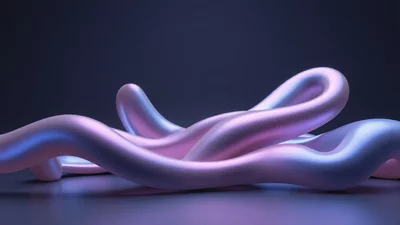 现代渐变色3D抽象几何壁纸