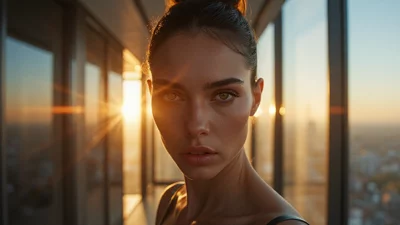 现代建筑中的高端时尚人像写真