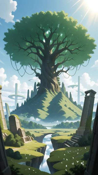 奇幻浮空岛动漫风景壁纸