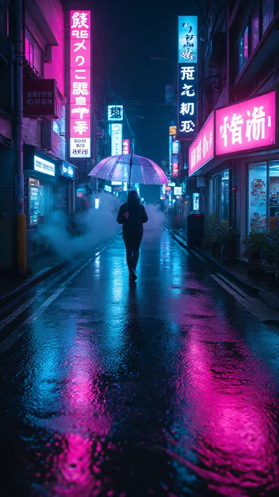 赛博朋克风格城市夜景