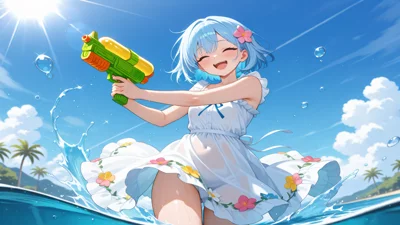 泼水节主题动漫插画