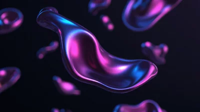 3D抽象液态金属壁纸