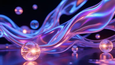 3D抽象渲染，液态金属，科技感