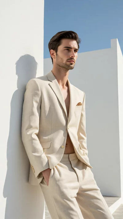 男装时尚，极简建筑，光影