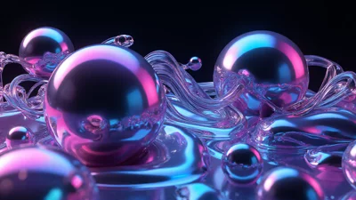 抽象的流体液态金属质感图