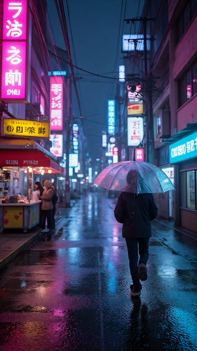 赛博朋克风格城市夜景写实壁纸