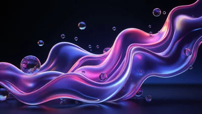 3D 抽象艺术流体写实壁纸